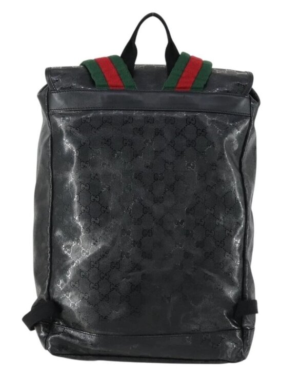 GUCCI GG Implementation Web Sherry Line Backpack Black Silver 347984 Auth ka1009 main image 11
